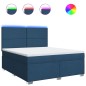 vidaXL Boxspringbett mit Matratze Blau 180x200 cm Stoff vidaXL Boxspringbett mit Matratze Blau 180x200 cm Stoff