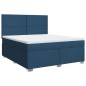 vidaXL Boxspringbett mit Matratze Blau 180x200 cm Stoff vidaXL Boxspringbett mit Matratze Blau 180x200 cm Stoff