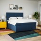 vidaXL Boxspringbett mit Matratze Blau 180x200 cm Stoff vidaXL Boxspringbett mit Matratze Blau 180x200 cm Stoff