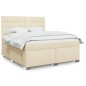 vidaXL Boxspringbett mit Matratze Creme 180x200 cm Stoff vidaXL Boxspringbett mit Matratze Creme 180x200 cm Stoff
