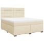 vidaXL Boxspringbett mit Matratze Creme 180x200 cm Stoff vidaXL Boxspringbett mit Matratze Creme 180x200 cm Stoff