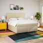 vidaXL Boxspringbett mit Matratze Creme 180x200 cm Stoff vidaXL Boxspringbett mit Matratze Creme 180x200 cm Stoff
