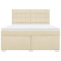 vidaXL Boxspringbett mit Matratze Creme 180x200 cm Stoff vidaXL Boxspringbett mit Matratze Creme 180x200 cm Stoff