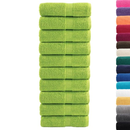 vidaXL Premium-Gästetücher SOLUND 10 Stk. Apfelgrün 30x50 cm 600 g/m²