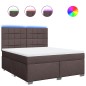 vidaXL Boxspringbett mit Matratze Dunkelbraun 180x200 cm Stoff vidaXL Boxspringbett mit Matratze Dunkelbraun 180x200 cm Stoff