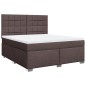 vidaXL Boxspringbett mit Matratze Dunkelbraun 180x200 cm Stoff vidaXL Boxspringbett mit Matratze Dunkelbraun 180x200 cm Stoff