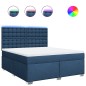 vidaXL Boxspringbett mit Matratze Blau 180x200 cm Stoff vidaXL Boxspringbett mit Matratze Blau 180x200 cm Stoff