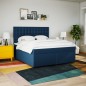 vidaXL Boxspringbett mit Matratze Blau 180x200 cm Stoff vidaXL Boxspringbett mit Matratze Blau 180x200 cm Stoff