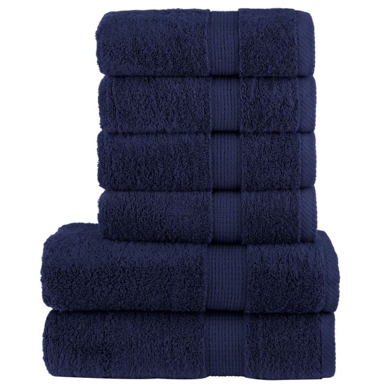 vidaXL 6 tlg. Premium-Handtuch-Set SOLUND Marineblau 600 g/m² vidaXL 6 tlg. Premium-Handtuch-Set SOLUND Marineblau 600 g/m²
