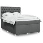vidaXL Boxspringbett mit Matratze Dunkelgrau 160x200 cm Stoff vidaXL Boxspringbett mit Matratze Dunkelgrau 160x200 cm Stoff