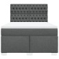 vidaXL Boxspringbett mit Matratze Dunkelgrau 160x200 cm Stoff vidaXL Boxspringbett mit Matratze Dunkelgrau 160x200 cm Stoff