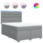 vidaXL Boxspringbett mit Matratze Hellgrau 140x200 cm Stoff vidaXL Boxspringbett mit Matratze Hellgrau 140x200 cm Stoff