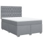 vidaXL Boxspringbett mit Matratze Hellgrau 140x200 cm Stoff vidaXL Boxspringbett mit Matratze Hellgrau 140x200 cm Stoff