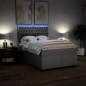 vidaXL Boxspringbett mit Matratze Hellgrau 140x200 cm Stoff vidaXL Boxspringbett mit Matratze Hellgrau 140x200 cm Stoff