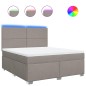 vidaXL Boxspringbett mit Matratze Taupe 180x200 cm Stoff vidaXL Boxspringbett mit Matratze Taupe 180x200 cm Stoff