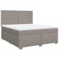 vidaXL Boxspringbett mit Matratze Taupe 180x200 cm Stoff vidaXL Boxspringbett mit Matratze Taupe 180x200 cm Stoff