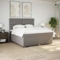 vidaXL Boxspringbett mit Matratze Taupe 180x200 cm Stoff vidaXL Boxspringbett mit Matratze Taupe 180x200 cm Stoff