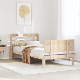 vidaXL Massivholzbett mit Kopfteil 100x200 cm Kiefer