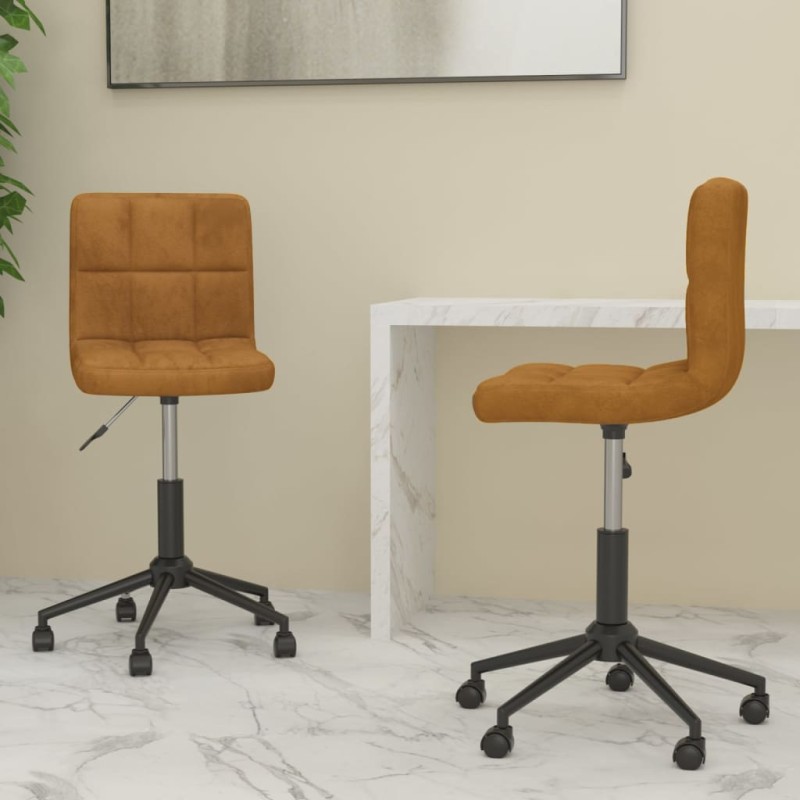 Esszimmerstühle 2 Stk. Drehbar Braun Samt Esszimmerstühle 2 Stk. Drehbar Braun Samt