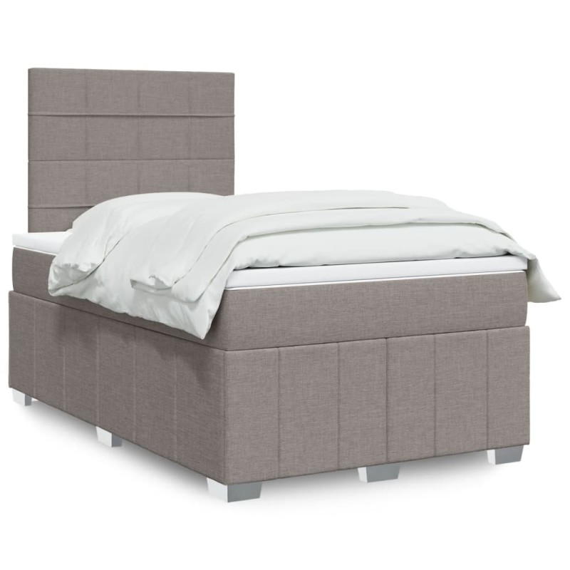 vidaXL Boxspringbett mit Matratze Taupe 120x200 cm Stoff vidaXL Boxspringbett mit Matratze Taupe 120x200 cm Stoff