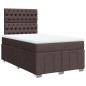 vidaXL Boxspringbett mit Matratze Dunkelbraun 120x200 cm Stoff vidaXL Boxspringbett mit Matratze Dunkelbraun 120x200 cm Stoff
