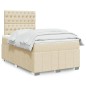 vidaXL Boxspringbett mit Matratze Creme 120x200 cm Stoff vidaXL Boxspringbett mit Matratze Creme 120x200 cm Stoff