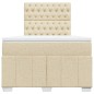 vidaXL Boxspringbett mit Matratze Creme 120x200 cm Stoff vidaXL Boxspringbett mit Matratze Creme 120x200 cm Stoff