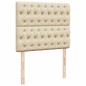 vidaXL Boxspringbett mit Matratze Creme 120x200 cm Stoff vidaXL Boxspringbett mit Matratze Creme 120x200 cm Stoff