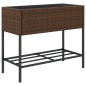 vidaXL Pflanzkübel mit Ablage Braun Poly Rattan vidaXL Pflanzkübel mit Ablage Braun Poly Rattan