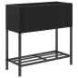 vidaXL Pflanzkübel mit Ablage Schwarz Poly Rattan vidaXL Pflanzkübel mit Ablage Schwarz Poly Rattan