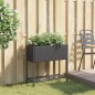 vidaXL Pflanzkübel mit Ablage Schwarz Poly Rattan vidaXL Pflanzkübel mit Ablage Schwarz Poly Rattan