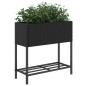 vidaXL Pflanzkübel mit Ablage Schwarz Poly Rattan vidaXL Pflanzkübel mit Ablage Schwarz Poly Rattan