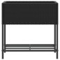 vidaXL Pflanzkübel mit Ablage Schwarz Poly Rattan vidaXL Pflanzkübel mit Ablage Schwarz Poly Rattan