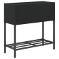 vidaXL Pflanzkübel mit Ablage Schwarz Poly Rattan vidaXL Pflanzkübel mit Ablage Schwarz Poly Rattan