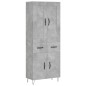 Highboard Betongrau 69,5x34x180 cm Holzwerkstoff Highboard Betongrau 69,5x34x180 cm Holzwerkstoff