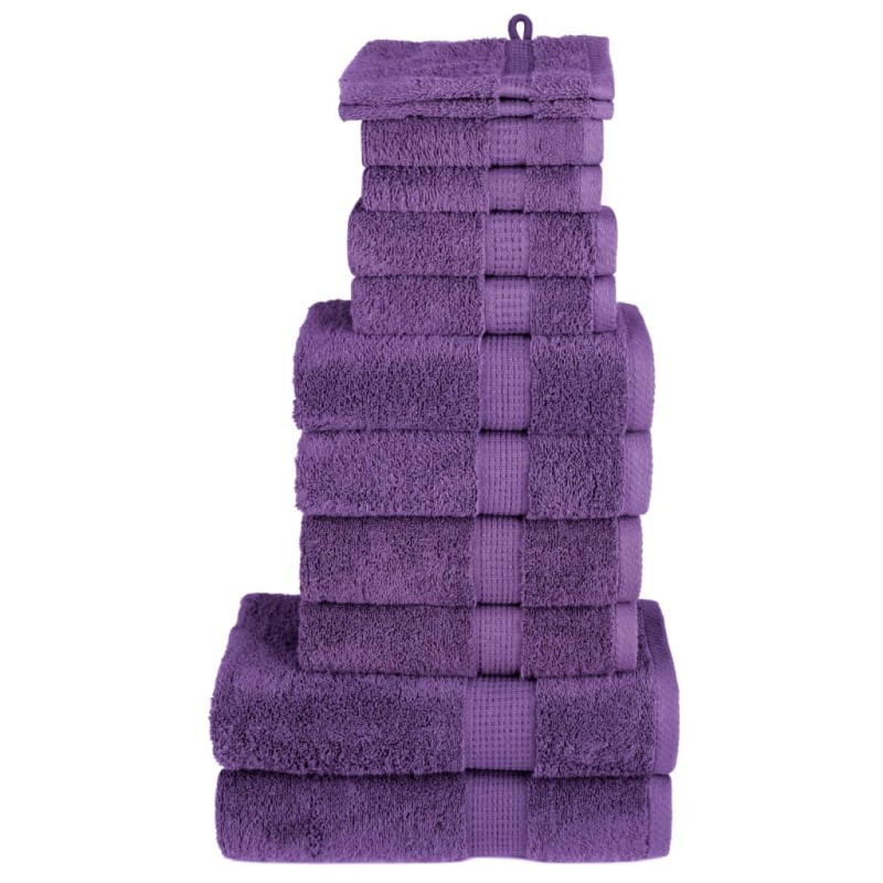 vidaXL 12 tlg. Premium-Handtuch-Set SOLUND Lila 600 g/m² vidaXL 12 tlg. Premium-Handtuch-Set SOLUND Lila 600 g/m²
