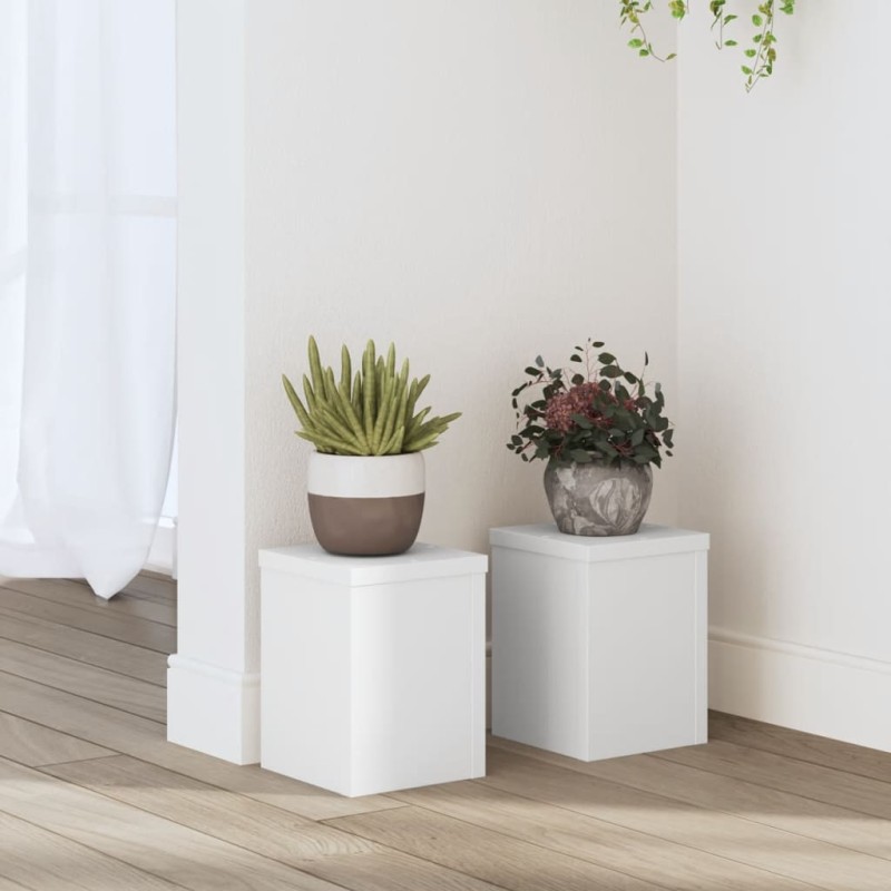 vidaXL Pflanzenständer 2 Stk. Weiß 15x15x20 cm Holzwerkstoff vidaXL Pflanzenständer 2 Stk. Weiß 15x15x20 cm Holzwerkstoff