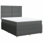 vidaXL Boxspringbett mit Matratze Dunkelgrau 140x190 cm Stoff vidaXL Boxspringbett mit Matratze Dunkelgrau 140x190 cm Stoff