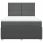 vidaXL Boxspringbett mit Matratze Dunkelgrau 140x190 cm Stoff vidaXL Boxspringbett mit Matratze Dunkelgrau 140x190 cm Stoff