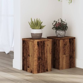 vidaXL Pflanzenständer 2 Stk. Altholz-Optik 20x20x30 cm Holzwerkstoff