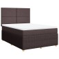 vidaXL Boxspringbett mit Matratze Dunkelbraun 140x190 cm Stoff vidaXL Boxspringbett mit Matratze Dunkelbraun 140x190 cm Stoff