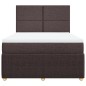 vidaXL Boxspringbett mit Matratze Dunkelbraun 140x190 cm Stoff vidaXL Boxspringbett mit Matratze Dunkelbraun 140x190 cm Stoff