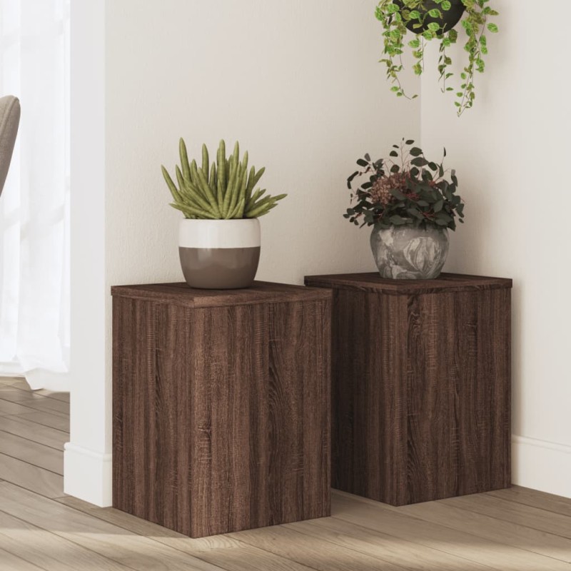vidaXL Pflanzenständer 2 Stk. Braun Eiche 25x25x35 cm Holzwerkstoff vidaXL Pflanzenständer 2 Stk. Braun Eiche 25x25x35 cm Holzwerkstoff