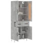 Highboard Betongrau 69,5x34x180 cm Holzwerkstoff Highboard Betongrau 69,5x34x180 cm Holzwerkstoff