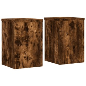 vidaXL Pflanzenständer 2 Stk. Räuchereiche 25x25x35 cm Holzwerkstoff
