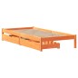 vidaXL Massivholzbett ohne Matratze Wachsbraun 75x190 cm Kiefernholz vidaXL Massivholzbett ohne Matratze Wachsbraun 75x190 cm Kiefernholz