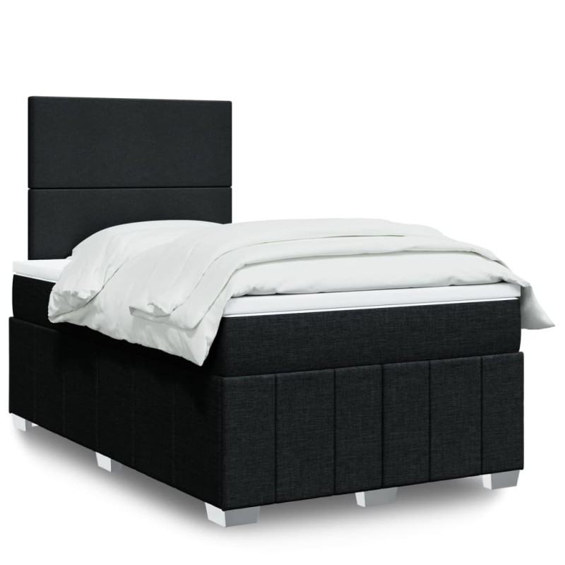 vidaXL Boxspringbett mit Matratze Schwarz 120x200 cm Stoff vidaXL Boxspringbett mit Matratze Schwarz 120x200 cm Stoff