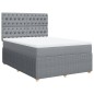 vidaXL Boxspringbett mit Matratze Hellgrau 140x190 cm Stoff vidaXL Boxspringbett mit Matratze Hellgrau 140x190 cm Stoff