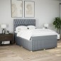 vidaXL Boxspringbett mit Matratze Hellgrau 140x190 cm Stoff vidaXL Boxspringbett mit Matratze Hellgrau 140x190 cm Stoff