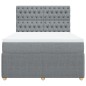 vidaXL Boxspringbett mit Matratze Hellgrau 140x190 cm Stoff vidaXL Boxspringbett mit Matratze Hellgrau 140x190 cm Stoff